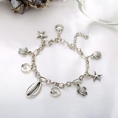 Charm Bracelet of the Sea 18K White Gold Plated